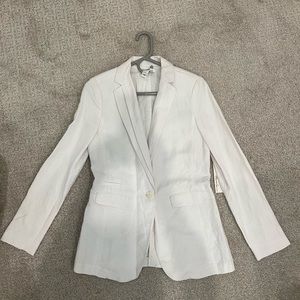 Linen blend white blazer
